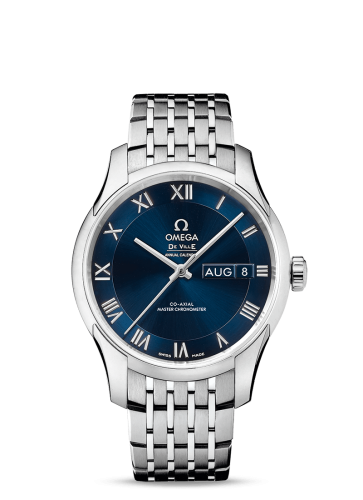 Omega De Ville Hour Vision Master Chronometer Annual Calendar Stainless Steel / Blue / Bracelet
